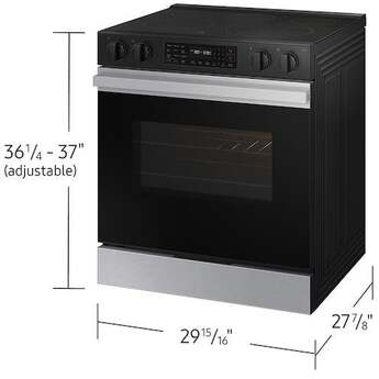 Samsung NSE6DG8300SR 6.3 Cubic Foot Electric Slide In Range Convection Self Clean Air Fry: Stainless Steel — thumbnail 13