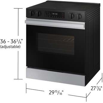 Samsung NSE6DG8300SR 6.3 Cubic Foot Electric Slide In Range Convection Self Clean Air Fry: Stainless Steel — thumbnail 6