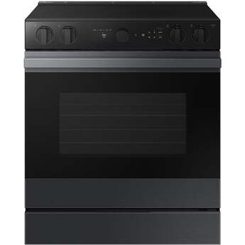 Samsung NSE6DG8500MT 6.3 Cubic Foot Electric Slide In Range Smart Dial Convection Self Matte Black Steel