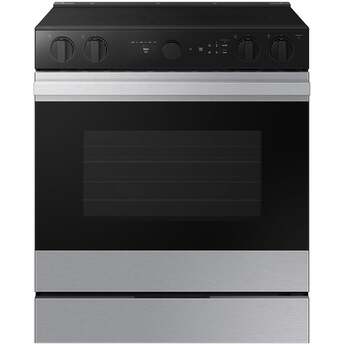 Samsung NSE6DG8500SR 6.3 Cubic Foot Electric Slide In Range Smart Dial Convection Self Stainless Steel