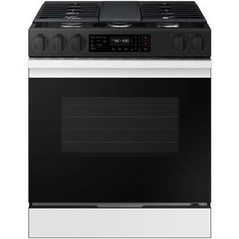 Samsung NSG6DB830012 30 Inch Smart Slide-In Gas Range White Glass