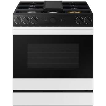Samsung NSG6DB870012 30 Inch Slide-In Gas Smart Range White Glass