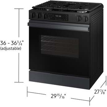Samsung NSG6DG8100MT 6.0 Cubic Foot Gas Slide In Range Self Clean: Matte Black Matte Black Steel — thumbnail 3