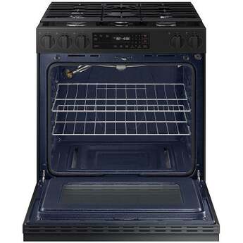 Samsung NSG6DG8100MT 6.0 Cubic Foot Gas Slide In Range Self Clean: Matte Black Matte Black Steel — thumbnail 4