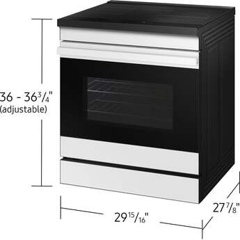 Samsung 6.3 Cubic Foot Induction Slide In Range Convection Self Clean Air Fry Bespoke: White Glass — thumbnail 18