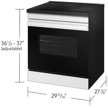 Samsung 6.3 Cubic Foot Induction Slide In Range Convection Self Clean Air Fry Bespoke: White Glass — thumbnail 5