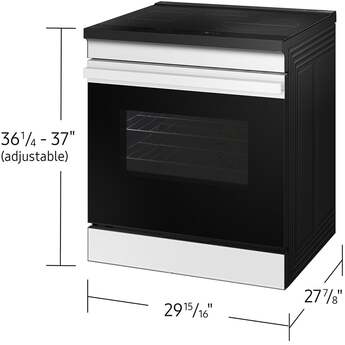 Samsung 6.3 Cubic Foot Induction Slide In Range Convection Self Clean Air Fry Bespoke: White Glass — thumbnail 6