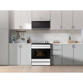 Samsung 6.3 Cubic Foot Induction Slide In Range Convection Self Clean Air Fry Bespoke: White Glass — thumbnail 7