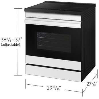 Samsung 6.3 Cubic Foot Induction Slide In Range Convection Self Clean Air Fry Bespoke: White Glass — thumbnail 14