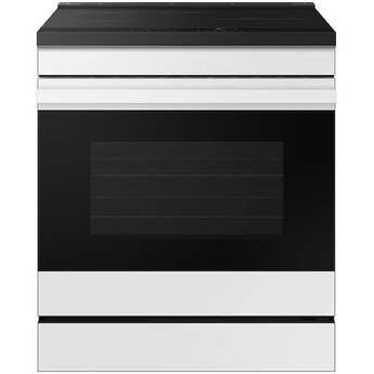 Samsung 6.3 Cubic Foot Induction Slide In Range Convection Self Clean Air Fry Bespoke: White Glass — thumbnail 2