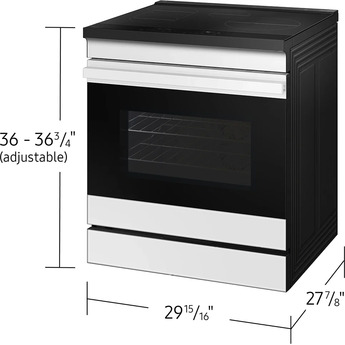 Samsung 6.3 Cubic Foot Induction Slide In Range Convection Self Clean Air Fry Bespoke: White Glass — thumbnail 6
