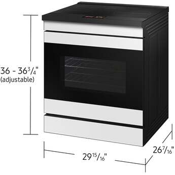 Samsung 30 Inch Slide-In Induction Smart Range with 4 Elements, 6.3 cu. ft. Convection+ Oven, Sync Burner, Storage Drawer, Air Fry, Sabbath Mode, Self & Steam Clean, ADA Compliant, and ENERGY STAR®: White Glass — thumbnail 48