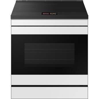 Samsung 30 Inch Slide-In Induction Smart Range with 4 Elements, 6.3 cu. ft. Convection+ Oven, Sync Burner, Storage Drawer, Air Fry, Sabbath Mode, Self & Steam Clean, ADA Compliant, and ENERGY STAR®: White Glass — thumbnail 49