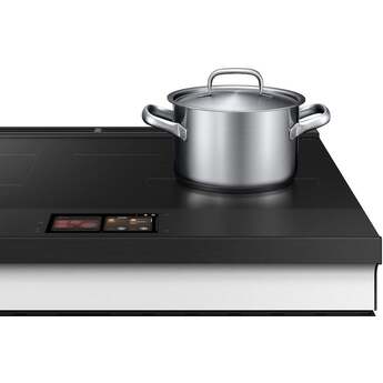Samsung 30 Inch Slide-In Induction Smart Range with 4 Elements, 6.3 cu. ft. Convection+ Oven, Sync Burner, Storage Drawer, Air Fry, Sabbath Mode, Self & Steam Clean, ADA Compliant, and ENERGY STAR®: White Glass — thumbnail 6