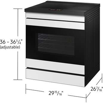 Samsung 30 Inch Slide-In Induction Smart Range with 4 Elements, 6.3 cu. ft. Convection+ Oven, Sync Burner, Storage Drawer, Air Fry, Sabbath Mode, Self & Steam Clean, ADA Compliant, and ENERGY STAR®: White Glass — thumbnail 8