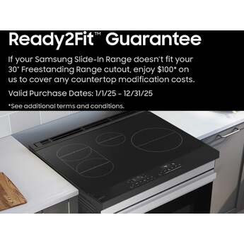 Samsung 30 Inch Slide-In Induction Smart Range with 4 Elements, 6.3 cu. ft. Oven Capacity, Sync Burner, Storage Drawer, Self & Steam Clean, Sabbath Mode, ADA Compliant and ENERGY STAR®: Stainless — thumbnail 2