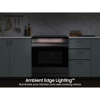 Samsung 30 Inch Smart Slide-In Induction Range with 4 Elements, 6.3 Cu. Ft. Oven Capacity, Oven Camera, Air Fry, Convection+, Ambient Edge Lighting™, Self & Steam Clean, Sabbath Mode, ADA Compliant and ENERGY STAR® Certified: Matte Black Steel — thumbnail 26