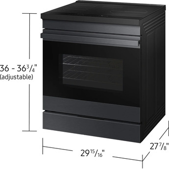 Samsung 30 Inch Smart Slide-In Induction Range with 4 Elements, 6.3 Cu. Ft. Oven Capacity, Oven Camera, Air Fry, Convection+, Ambient Edge Lighting™, Self & Steam Clean, Sabbath Mode, ADA Compliant and ENERGY STAR® Certified: Matte Black Steel — thumbnail 33