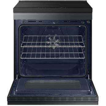Samsung 30 Inch Smart Slide-In Induction Range with 4 Elements, 6.3 Cu. Ft. Oven Capacity, Oven Camera, Air Fry, Convection+, Ambient Edge Lighting™, Self & Steam Clean, Sabbath Mode, ADA Compliant and ENERGY STAR® Certified: Matte Black Steel — thumbnail 9