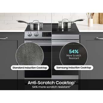 Samsung 30 Inch Smart Slide-In Induction Range with 4 Elements, 6.3 Cu. Ft. Oven Capacity, Oven Camera, Air Fry, Convection+, Ambient Edge Lighting™, Self & Steam Clean, Sabbath Mode, ADA Compliant and ENERGY STAR® Certified: Stainless Steel — thumbnail 2