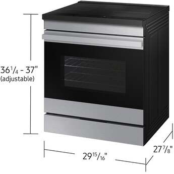Samsung 30 Inch Smart Slide-In Induction Range with 4 Elements, 6.3 Cu. Ft. Oven Capacity, Oven Camera, Air Fry, Convection+, Ambient Edge Lighting™, Self & Steam Clean, Sabbath Mode, ADA Compliant and ENERGY STAR® Certified: Stainless Steel — thumbnail 4