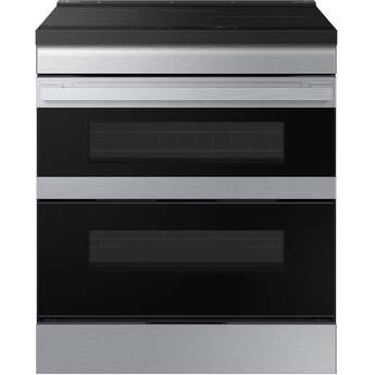 Samsung 30 Inch Slide-In Induction Smart Range With 4 Elements, 6.3 Cu. Ft. Flex Duo Convection+ Oven: Stainless Steel