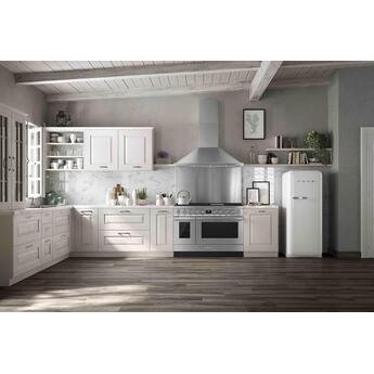 Smeg Portofino Pro-Style 48" Stainless Steel Slide-In Dual Fuel (Natural Gas) Sealed Burner Double Oven Range with Griddle - Convection — thumbnail 3