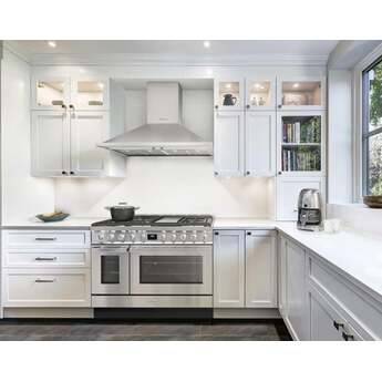 Smeg Portofino Pro-Style 48" Stainless Steel Slide-In Dual Fuel (Natural Gas) Sealed Burner Double Oven Range with Griddle - Convection — thumbnail 4