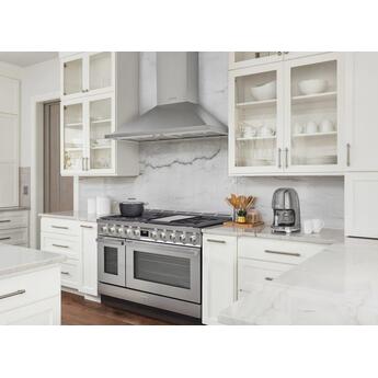Smeg Portofino Pro-Style 48" Stainless Steel Slide-In Dual Fuel (Natural Gas) Sealed Burner Double Oven Range with Griddle - Convection — thumbnail 6