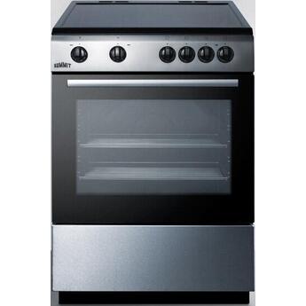 Summit Classic 24" Stainless Steel Electric Slide-In Smoothtop Range