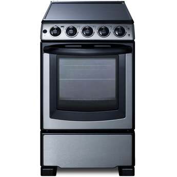 Summit 20" Stainless Steel Electric Slide-In Smoothtop Range - ADA Compliant