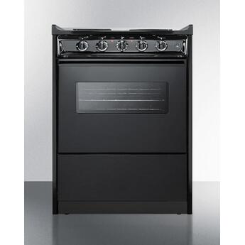Summit 24" Black Slide-In Electric Coil Burner Range with Oven Light & Window - ADA Compliant — thumbnail 4