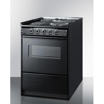 Summit 24" Black Slide-In Electric Coil Burner Range with Oven Light & Window - ADA Compliant — thumbnail 5