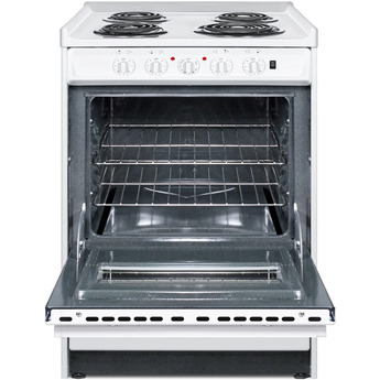Summit 24" White Slide-In Electric Coil Range with Oven Light & Window- ADA Compliant — thumbnail 2