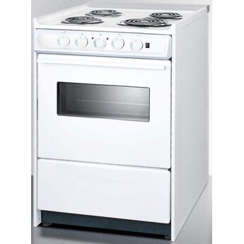 Summit 24" White Slide-In Electric Coil Range with Oven Light & Window- ADA Compliant — thumbnail 4