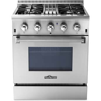 Thor Kitchen 30 Inch Slide-in Dual Fuel Liquid Propane Range, in Stainless Steel