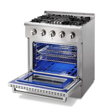 Thor Kitchen 30 Inch Slide-in Dual Fuel Liquid Propane Range, in Stainless Steel — thumbnail 8