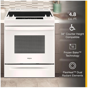 Whirlpool WEE515SALW 30 Inch Electric Slide-In Range in White — thumbnail 17