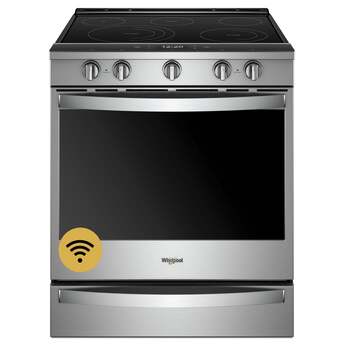 Whirlpool 30" Fingerprint Resistant Stainless Steel Electric Slide-In Smoothtop Range - Convection - ADA Compliant