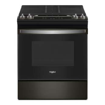 Whirlpool WEG515S0LV 30 Inch Natural Gas, All Gas Slide-In Range in Black Stainless