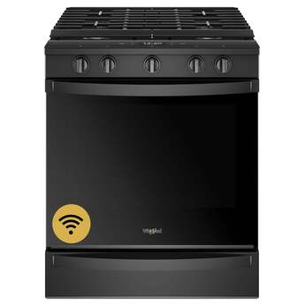 Whirlpool 30" Black Gas Slide-In Sealed Burner Range - Convection - ADA Compliant