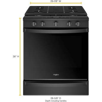 Whirlpool 30" Black Gas Slide-In Sealed Burner Range - Convection - ADA Compliant — thumbnail 10