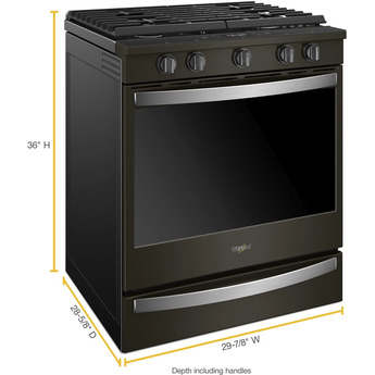 Whirlpool 30" Black Stainless Steel Gas Slide-In Sealed Burner Range - Convection - ADA Compliant — thumbnail 17
