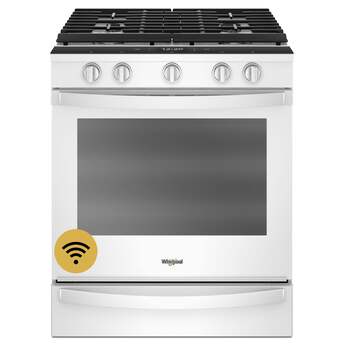 Whirlpool 30" White Gas Slide-In Sealed Burner Range - Convection - ADA Compliant