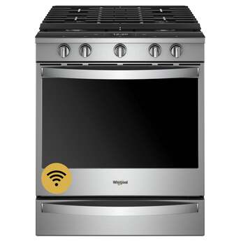 Whirlpool 30" Fingerprint Resistant Stainless Steel Gas Slide-In Sealed Burner Range - Convection - ADA Compliant
