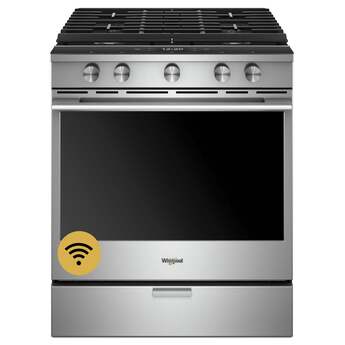Whirlpool 30" Fingerprint Resistant Stainless Steel Gas Slide-In Sealed Burner Range - Convection - ADA Compliant