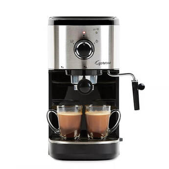 Capresso Compact Espresso and Cappuccino Machine - Black/Stainless