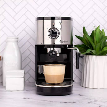 Capresso Compact Espresso and Cappuccino Machine - Black/Stainless — thumbnail 3