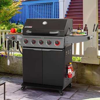 5-Burner Gas Grill with Side Burner - Black — thumbnail 2