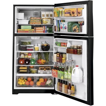 GE 21.9 cu.ft. Black Top Freezer Refrigerator - Energy Star — thumbnail 5